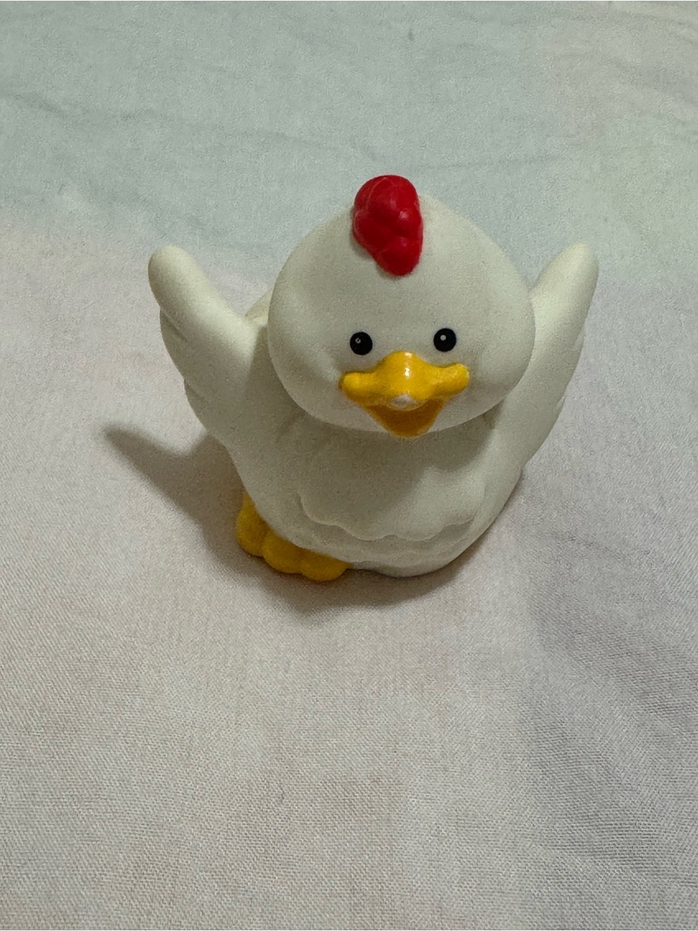 White & Yellow Chicken Play Figure with Red Comb - Kids Action Toy